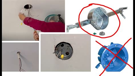 how to install electrical box in ceiling with tile ceiling|convert ceiling box to outlet.